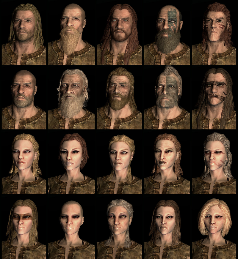 Illustration for article titled Twenty Different Faces For Each of Skyrim's Races